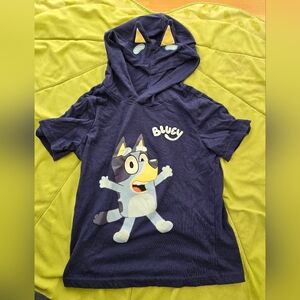 Bluey Kids' Navy T-Shirt With Hood